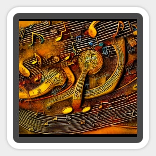 Artistic Impression Of Music Notation Sticker